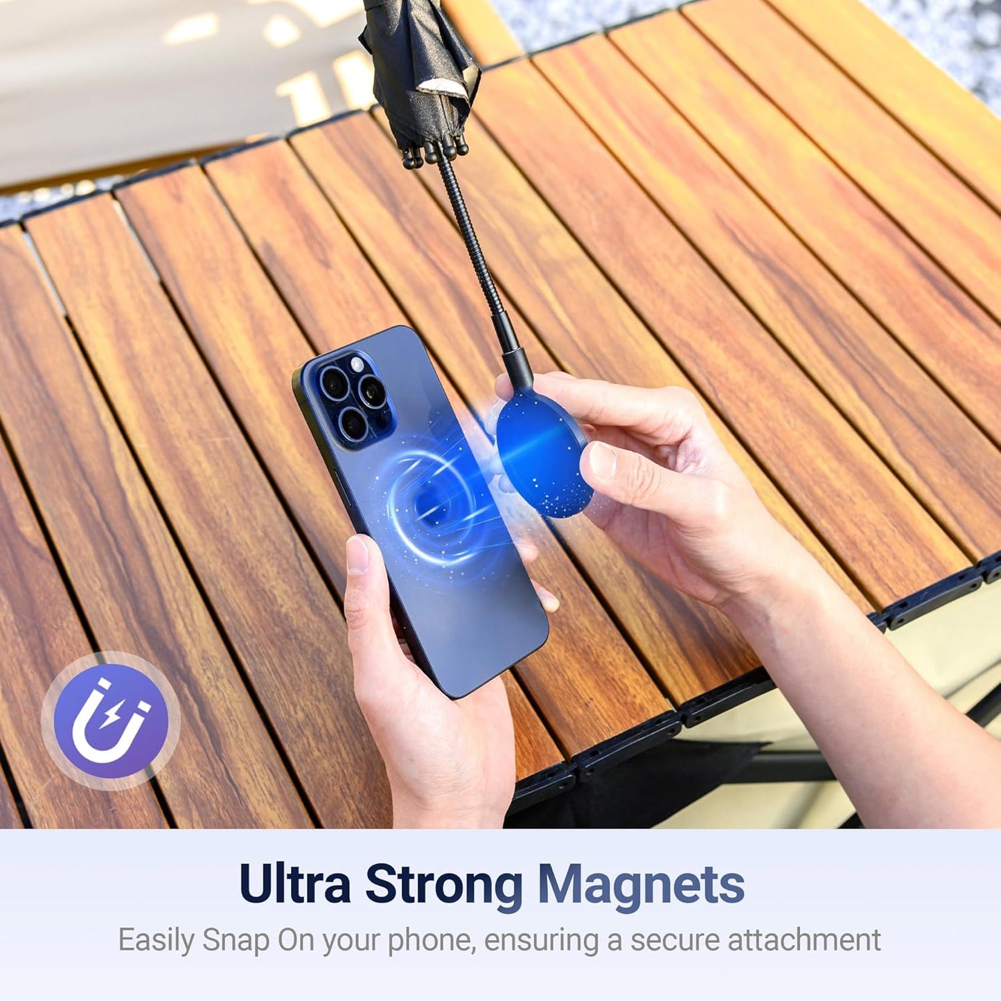 Magnetic Phone Umbrella for Sun,Outdoor Phone Sun Shade Shield with Flexible Angle Design & Rotatable Phone Ring,Umbrella for iPhone 16 15 14 13 12 Pro Max Plus,Mag-Safe Case & All Phones Anti-Glare